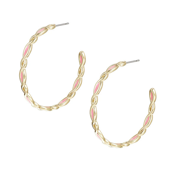 BLOOM HOOP EARRINGS LIGHT PINK