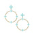 RADIANT BEADED STATEMENT EARRINGS LIGHT BLUE ENAMEL
