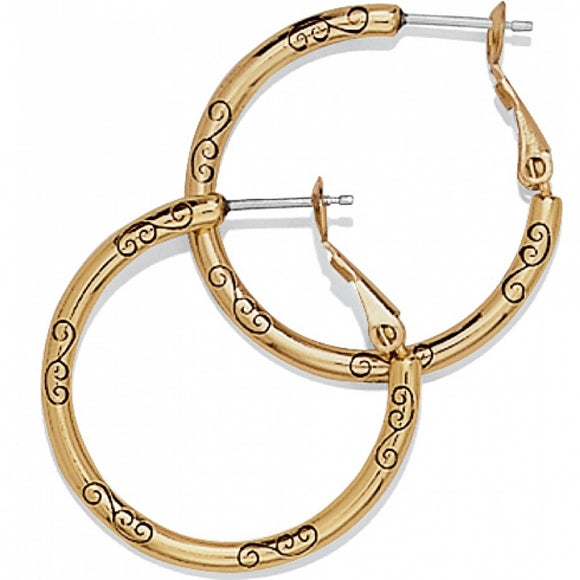 Brighton Gold Small Hoop Charm Earrings