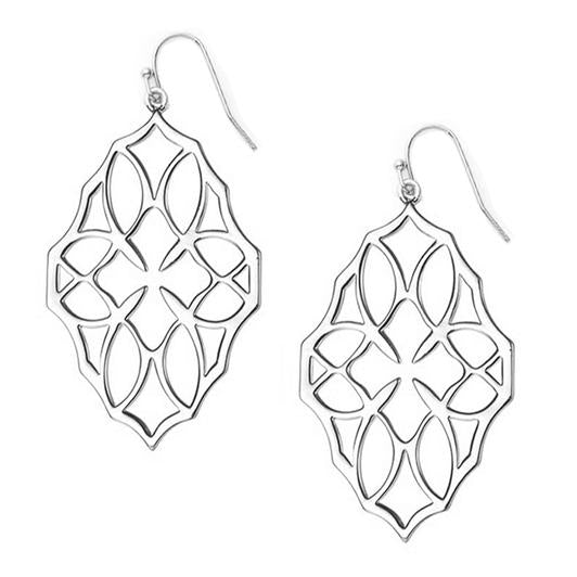 BELIEVER LARGE DROP SILVER EARRINGS